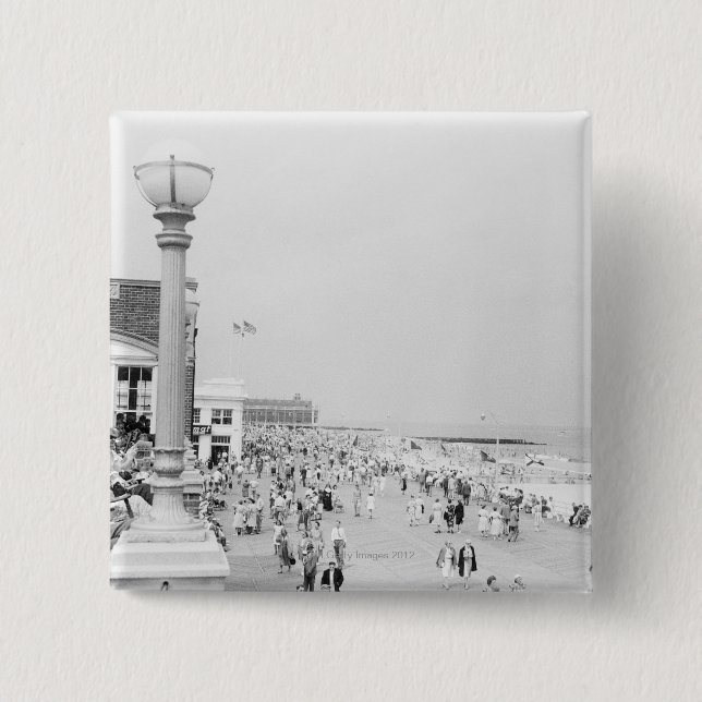 Badge Carré 5 Cm Foules 2 (Devant)