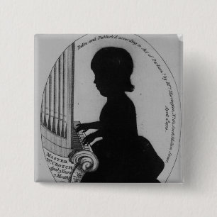 Badge Carré 5 Cm Fourche de William jouant l'organe