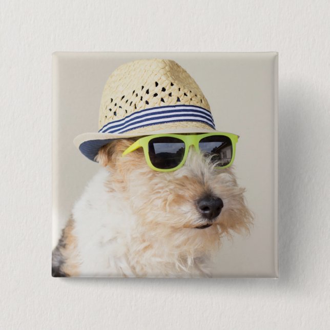 Badge Carré 5 Cm Fox Terrier (Devant)