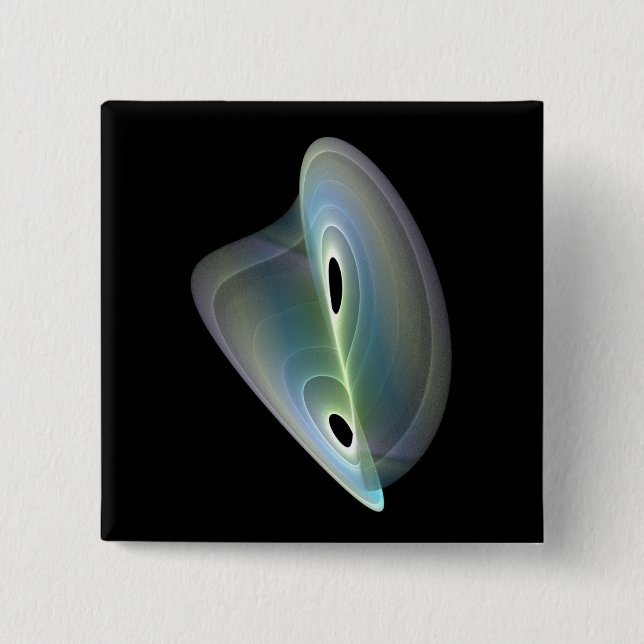 Badge Carré 5 Cm fractal pastel (Devant)
