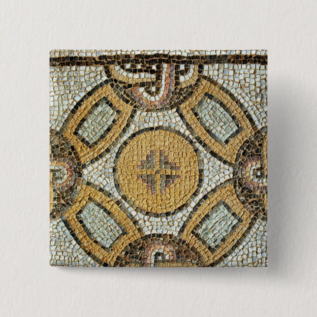 Badge Carré 5 Cm Fragment du plancher des bains romains (Devant)