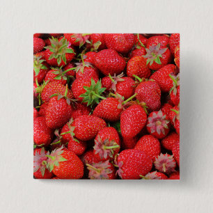 Badge Carré 5 Cm Fraises