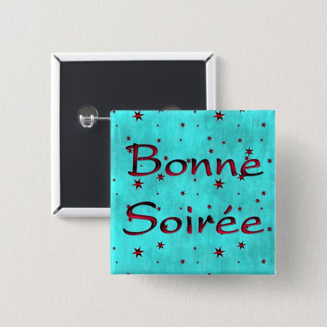 Badge Carré 5 Cm Français : Bouton Bonne Soie (Devant & derrière)
