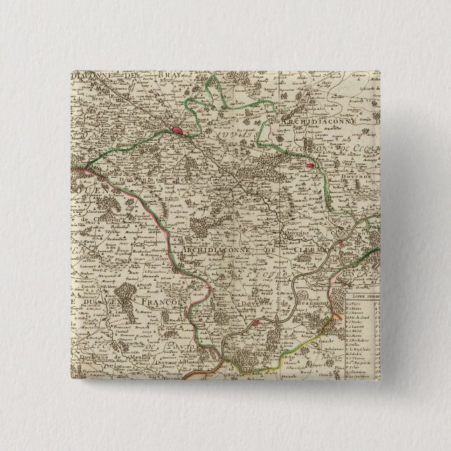 Badge Carré 5 Cm France 14 (Devant)