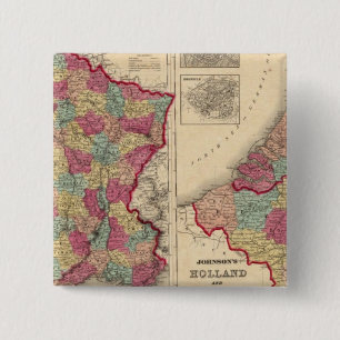 Badge Carré 5 Cm France Hollande et Belgique