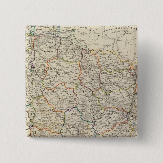 Badge Carré 5 Cm France II 2 (Devant)