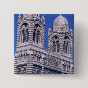 Badge Carré 5 Cm France, Marseille, Provence. Cathédrale de la