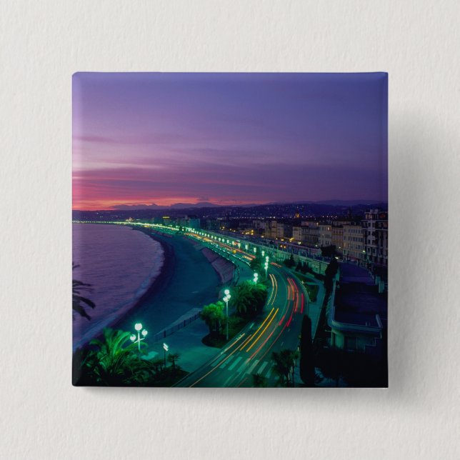 Badge Carré 5 Cm France, Nice. (Devant)