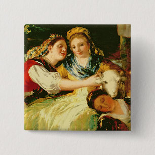 Badge Carré 5 Cm Francisco Jose de Goya y Lucientes le Washerwom