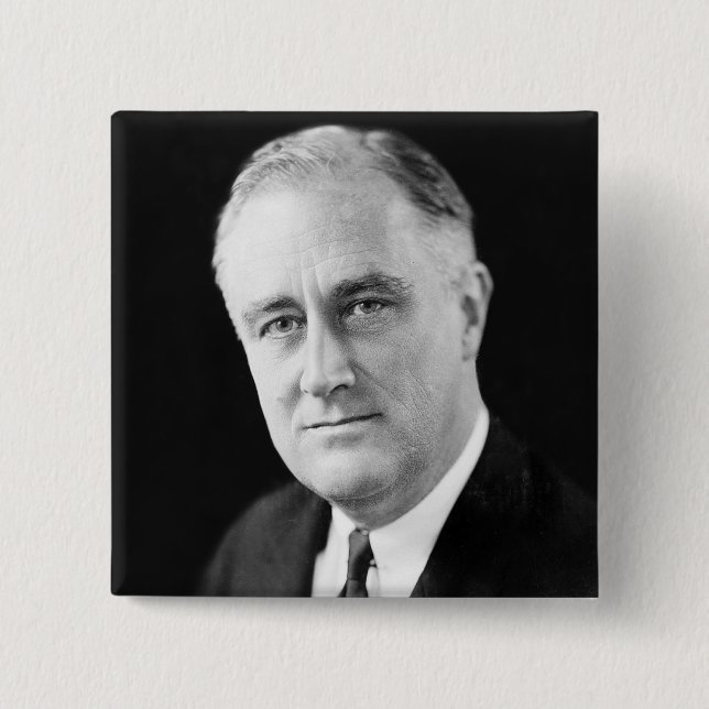 Badge Carré 5 Cm Franklin Delano Roosevelt (Devant)