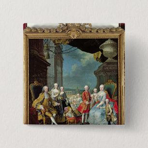 Badge Carré 5 Cm Franz Stephan I avec son épouse Marie-Therese