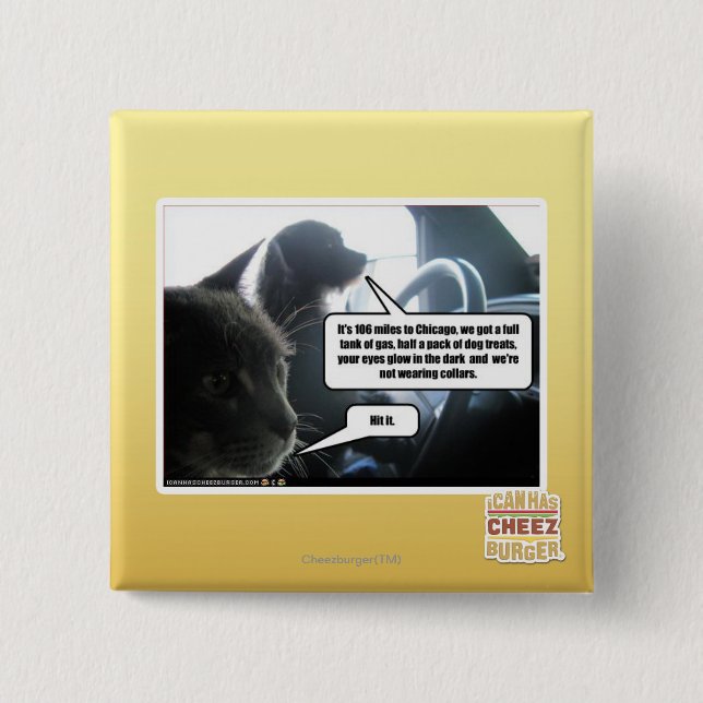 Badge Carré 5 Cm Frappez-le (Devant)