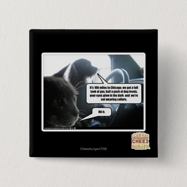 Badge Carré 5 Cm Frappez-le (Devant)