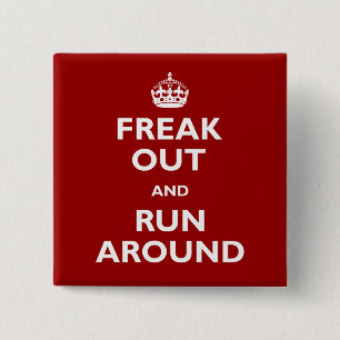 Badge Carré 5 Cm Freak et courez autour