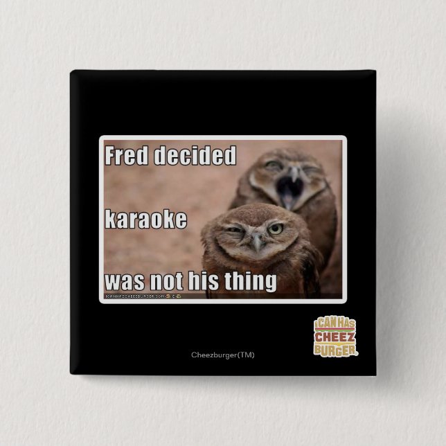 Badge Carré 5 Cm Fred a décidé (Devant)