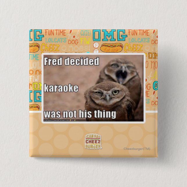 Badge Carré 5 Cm Fred a décidé (Devant)