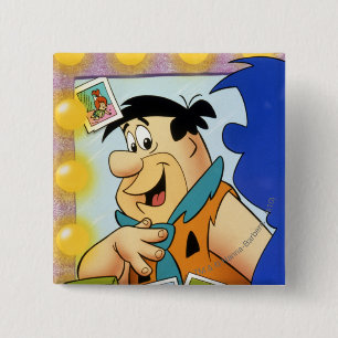 Badge Carré 5 Cm Fred Flintstone Regardez En Miroir