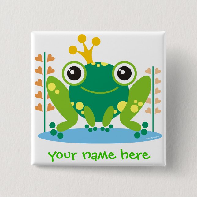 Badge Carré 5 Cm Fred le froggy (Devant)