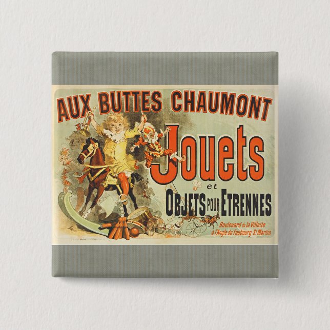 Badge Carré 5 Cm French Toy Joets Amis Poster vintage (Devant)