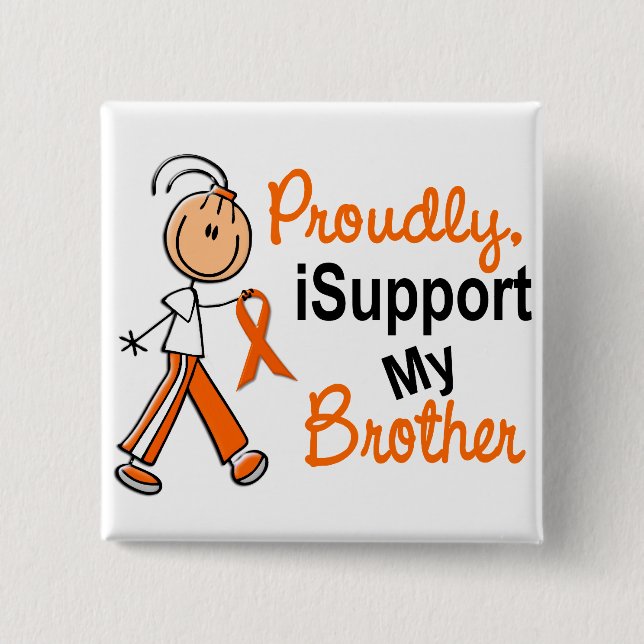 Badge Carré 5 Cm FRÈRE de Cancer de rein de milliseconde de (Devant)