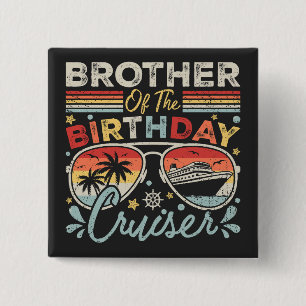 Badge Carré 5 Cm Frère du Carré de vacances de croisière d'annivers