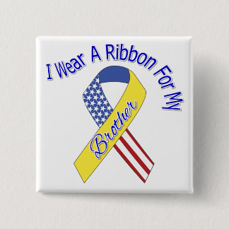 Badge Carré 5 Cm Frère - je porte un patriotique militaire de ruban