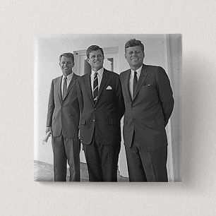 Badge Carré 5 Cm Frères de Kennedy, John, Ted, Robert