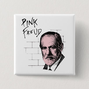 Badge Carré 5 Cm Freud rose Sigmund Freud