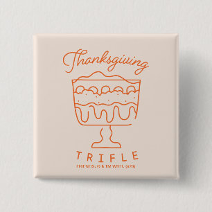 Badge Carré 5 Cm FRIENDS™ Dinde de Thanksgiving