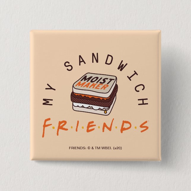 Badge Carré 5 Cm FRIENDS™ | Mon Sandwich (Devant)