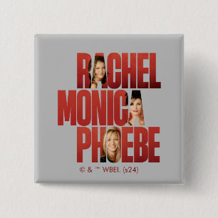 Badge Carré 5 Cm FRIENDS™ Rachel, Monica & Phoebe