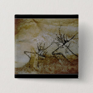 Badge Carré 5 Cm Frise des cerfs communs, c.17000 AVANT JÉSUS