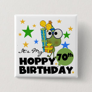 Badge Carré 5 Cm Froggie Hoppy 70e anniversaire
