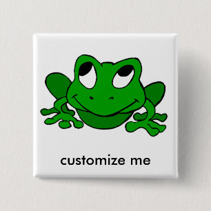 Badge Carré 5 Cm Froggie vert mignon