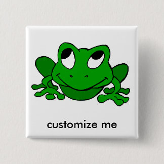 Badge Carré 5 Cm Froggie vert mignon
