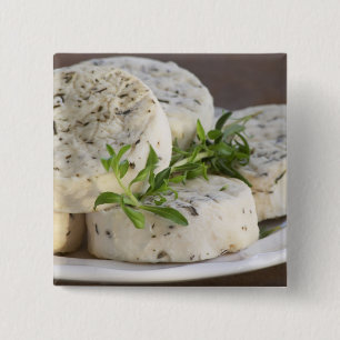 Badge Carré 5 Cm Fromage de chèvre français - chèvre - avec des her