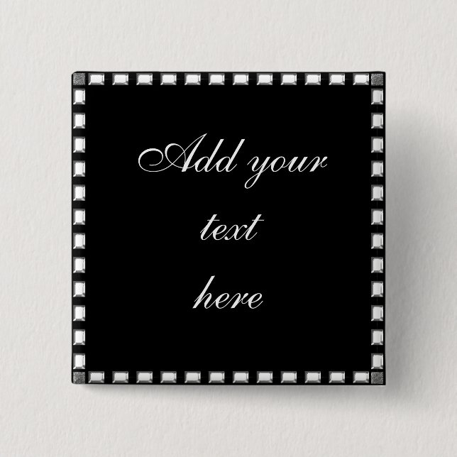 Badge Carré 5 Cm Frontière en pierre en cristal imprimée par Pin de (Devant)