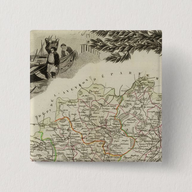 Badge Carré 5 Cm Frontières (Devant)