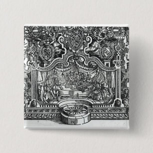 Badge Carré 5 Cm Frontispice des "désordres" par Roland de Lassus