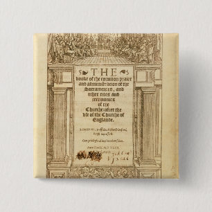 Badge Carré 5 Cm Frontispice 'du livre de Prayer commun
