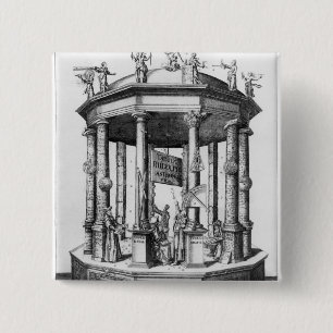 Badge Carré 5 Cm Frontispice 'les Tableaux de Rudolphine