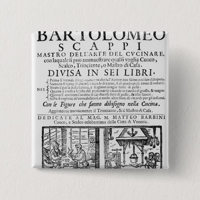 Badge Carré 5 Cm Frontispice pour faire cuire le livre de (Devant)