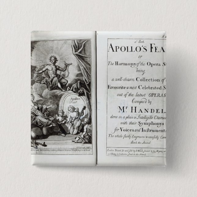 Badge Carré 5 Cm Frontispice pour le festin d'Apollo, c.1734 (Devant)
