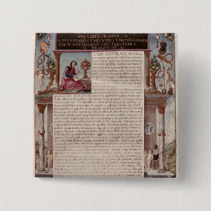 Badge Carré 5 Cm Frontispice pour réserver I montrant une page de