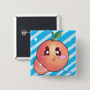 Badge Carré 5 Cm Fruits d'orange aigre