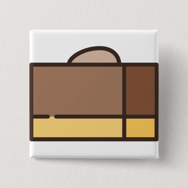Badge Carré 5 Cm fudge au chocolat (Devant)