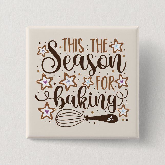 Badge Carré 5 Cm Fun 'Tis Season for Baking Design (Devant)