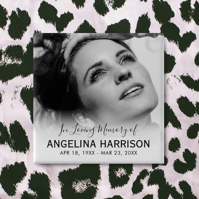 Badge Carré 5 Cm Funérailles en mémoire d'amour (Créateur téléchargé)