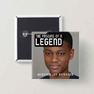 Badge Carré 5 Cm Funérailles passage d'une légende texte moderne mo