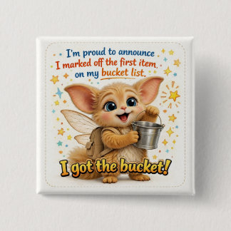 Badge Carré 5 Cm Funny Bucket List Dad Joke Button